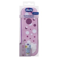 ست مسواک 6-36 ماه طرح خال خال رنگ یاسی چیکو Chicco