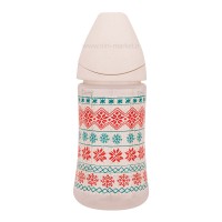 شیشه شیر 270 میل طرح زمستانه رنگ کرم سواوینکس Suavinex