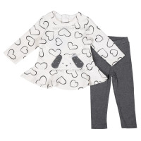 بلوز شلوار مدل قلب رنگ طوسی سفید ایندیگو Indigo