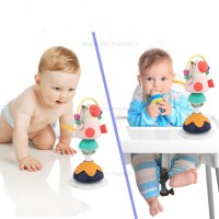 جغجغه صندلی غذا طرح اسب آبی چسبان هولی تویز Hola toys