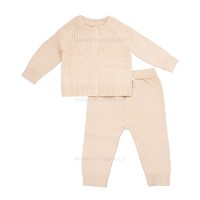 ژاکت شلوار بافت رنگ کرم برند خارجی