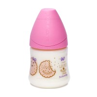 شیشه شیر 150 میل طرح بیسکویت رنگ صورتی سواوینکس Suavinex