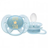 پستانک بادامی تکی الترا سافت 6 - 18 ماه طرح little star اونت Avent  (بدون جعبه)