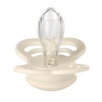 پستانک تکي بادامي سيليکوني 6 - 18 ماه سفید بیبز BIBS (بدون جعبه)