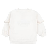 بلوزدورس دخترانه طرح چهار قلب رنگ کرمی