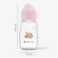 شیشه شیر آنتی‌کولیک 310 میل طرح ببر رنگ صورتی کیکابو Kikkaboo