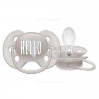 پستانک بادامی تکی الترا سافت 6 - 18 ماه طرح hello اونت Avent  (بدون جعبه)