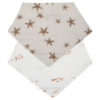 پیشبند دو عددی نخی طرح ستاره رنگ کرم قهوه ای Bibaby