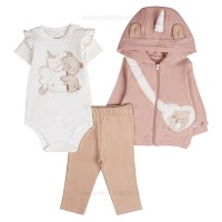 سه تیکه دخترانه طرح اسب تک شاخ رنگ صورتی نیلی nili