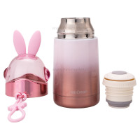 فلاسک آب استيل طرح خرگوش رنگ صورتي هلو دریم Hello dream