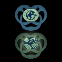 پستانک دو عددی درب دار بادامی نایت 6-18 ماه طرح دار دکتر براون Dr.brown