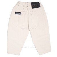 شلوار کتان اسپرت طرح ساده رنگ کرم