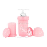 شیشه شیر ضد نفخ 180 میل پاستل صورتی تویست شیک Twistshake