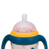 شیرخوری دسته دار 180 میل رنگ سرمه ای نارنجی رووکو Rovco