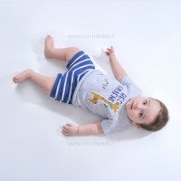 بلوز آستين کوتاه طرح Friend رنگ سرمه اي نيلي Nili