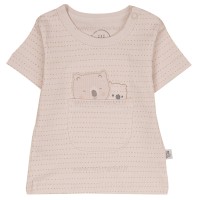 بلوز آستین کوتاه طرح کانگور و دوستان رنگ کرم نیلی Nili