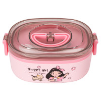 ظرف غذا چند منظوره طرح دختر رنگ صورتي برند خارجي