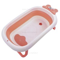 وان حمام آکاردئونی سه تیکه طرح خرگوش دماسنج دار رنگ نارنجی خارجی