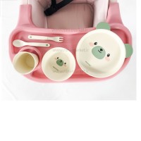 ظرف غذاي بامبو 5 تکه طرح خرس رنگ سبز کيکابو Kikkaboo