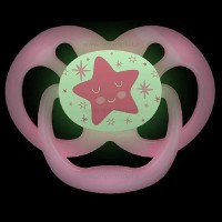 پستانک تکی درب دار طرح ستاره رنگ سفید صورتی سایز 6 تا 18 ماه دکتربراون Dr.brown