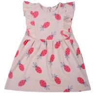 پیراهن دخترانه طرح آناناس رنگ صورتی رابو Raboo