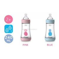 شیشه شیر پرفکت 240 میل 2+ ماه رنگ آبی چیکو Chicco