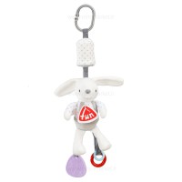 آویز کریر جغجغه ای طرح خرگوش پسر رنگ طوسی baby fun