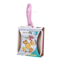 تابه چدن گرانیت مربع رنگ صورتی عروس Aroos