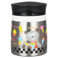 فلاسک غذای 600 میل کیف دار طرح حیوانات خرس رنگ استیل pinkah