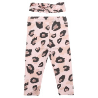 بلوز شلوار دخترانه طرح پلنگی رنگ طوسی صورتی ایندیگو Indigo