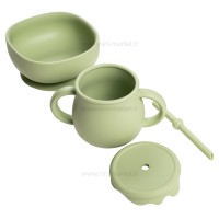 ست غذاخوری سیلیکونی 10 تکه رنگ سبز برند خارجی