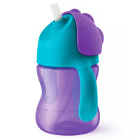 لیوان نی دار دسته دار فیلیپس اونت Philips Avent رنگ بنفش 200 میل