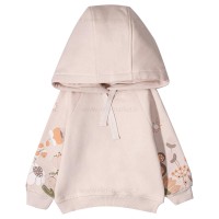 هودی شلوار دخترانه طرح گل رنگ کرم قهو ه ای پاپو Papo