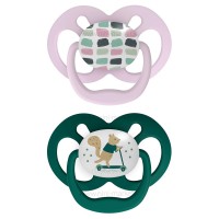 پستانک دو عددی درب دار بادامی 6-18 ماه طرح دار دکتر براون Dr.brown