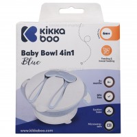 ظرف غذا چسبان و قاشق کیکابو Kikkaboo رنگ آبی