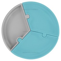 ظرف غذا پازلی چند بخش رنگ طوسی سبزآبی مینیک اوی اوی minik oi oi