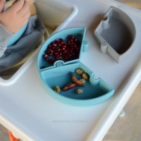 ظرف غذا پازلی چند بخش رنگ طوسی سبزآبی مینیک اوی اوی minik oi oi