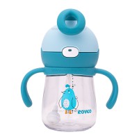 لیوان آبمیوه خوری نی دار 220 میل طرح پرنده آبی رووکو Rovco