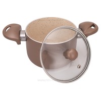 سرويس قابلمه تفلون گرانيت رنگ قهوه ای مدل نيليا عروس Aroos