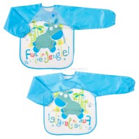 پیشبند غذاخوری آستین دار طرح گورخر رنگ آبی برند خارجی