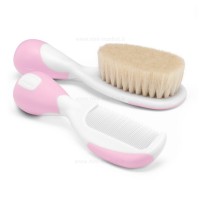 ست شانه برس رنگ صورتی چیکو Chicco