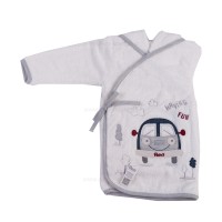 ست حوله 5 تکه طرح ماشین رنگ سفید-طوسی پاپو papo