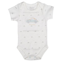 ست سه تکه طرح ماشین رنگ سفید_آبی برند دانالو