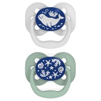 پستانک دو عددی درب دار بادامی نایت 0-6 ماه طرح دار دکتر براون Dr.brown