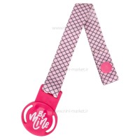 بند پستانک پارچه ای طرح شطرنجی رنگ سرخابی مایا Maya