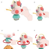 جغجغه صندلی غذا طرح اسب آبی چسبان هولی تویز Hola toys