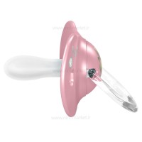 پستانک تکی بادامی 6 - 18 ماه طرح گلد صورتی سواوینکس Suavinex(دارای جعبه)