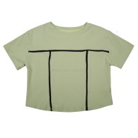 تیشرت اسپرت طرح خطی رنگ سبز خارجی