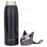 فلاسک آب استيل طرح روباه رنگ مشکی هلو دریم Hello dream