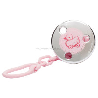 بند پستانک طرح اردک رنگ صورتی سواوینکس Suavinex